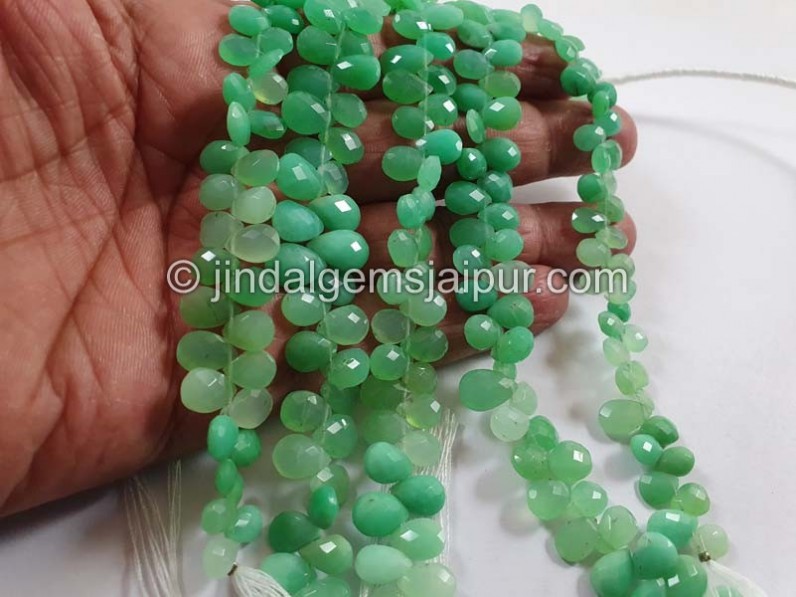 Chrysoprase Shaded Faceted Pear Beads