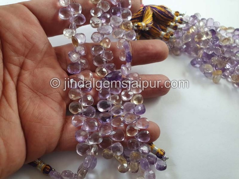 Ametrine Faceted Pear Beads