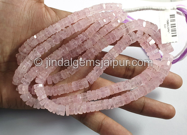 Pink Morganite Step Cut Bolt Shape Beads