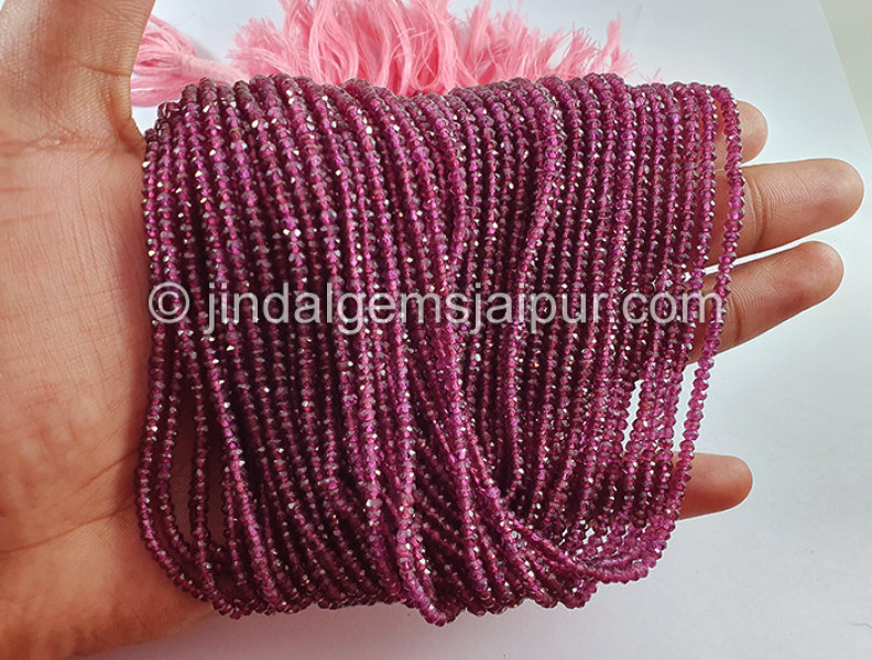 Rhodolite Garnet Faceted Roundelle Shape Beads