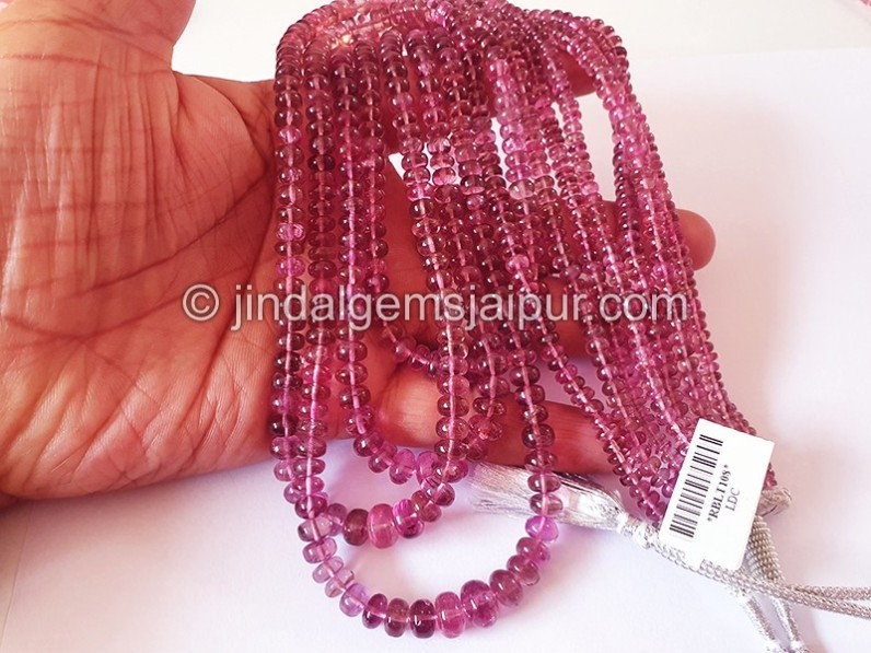 Rubellite Smooth Roundelles Shape Beads