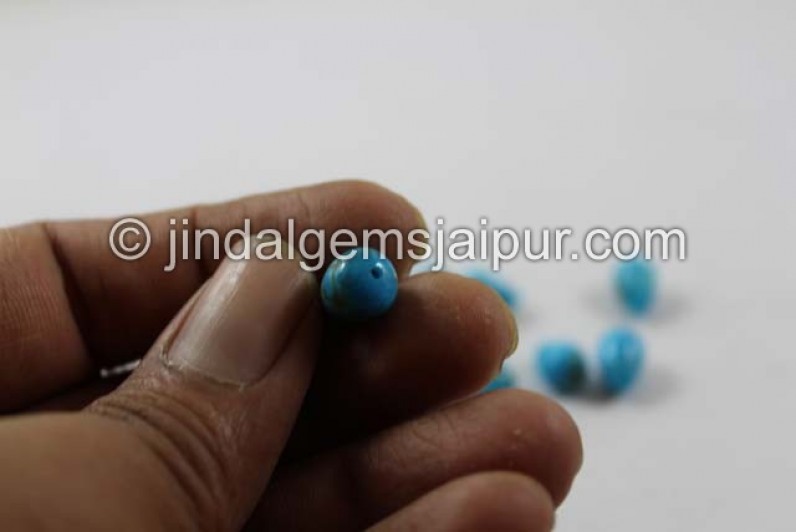 Natural Turquoise Smooth Drops(Half Drill)