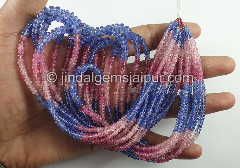 Tanzanite & Spinel Smooth Roundelle Shape Beads