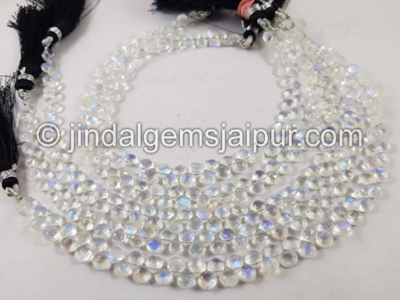 White Rainbow Faceted Heart Shape Beads