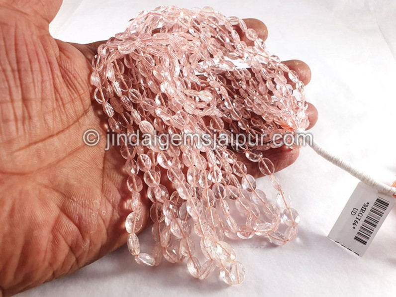 Peach Morganite Faceted Oval Shape Beads