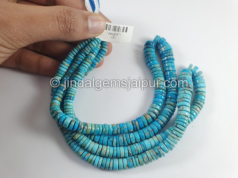 Turquoise Smooth Tyre Shape Beads