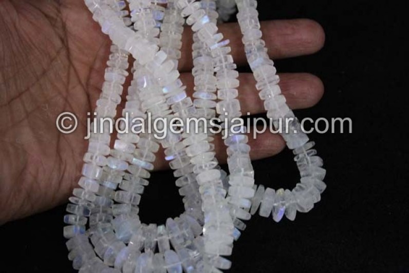 White Rainbow Step Cut Roundelle Beads