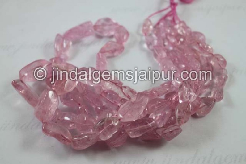 Pink Morganite Smooth Irregular Nugget Beads