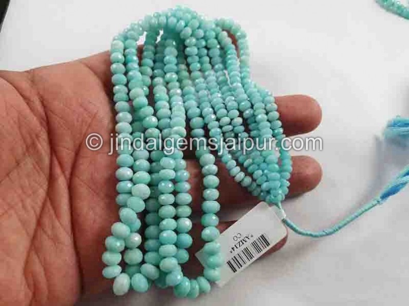 Peruvian Amazonite Faceted Roundelle Beads