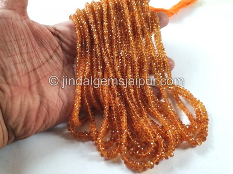 Mandarin Garnet Faceted Roundelle Beads