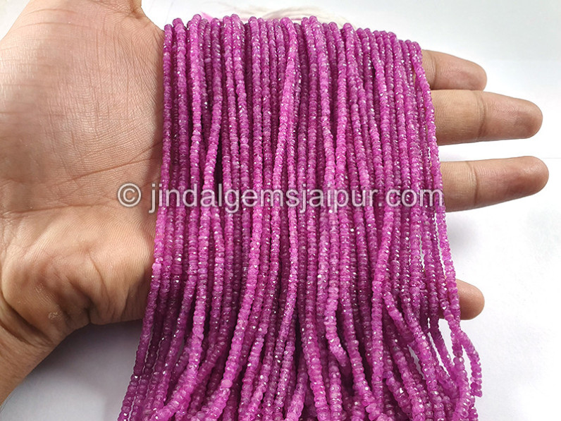 Pink Sapphire Faceted Roundelle Shape Beads