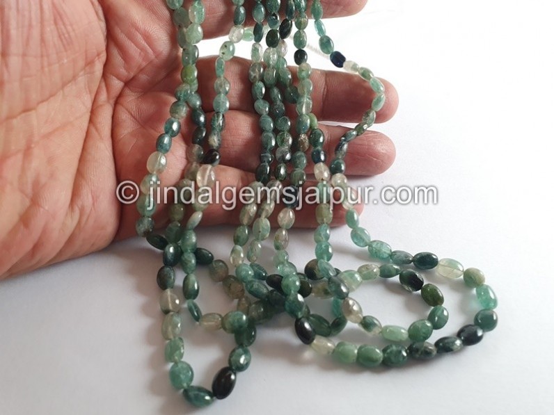 Blue Tourmaline Shaded Smooth Oval Beads