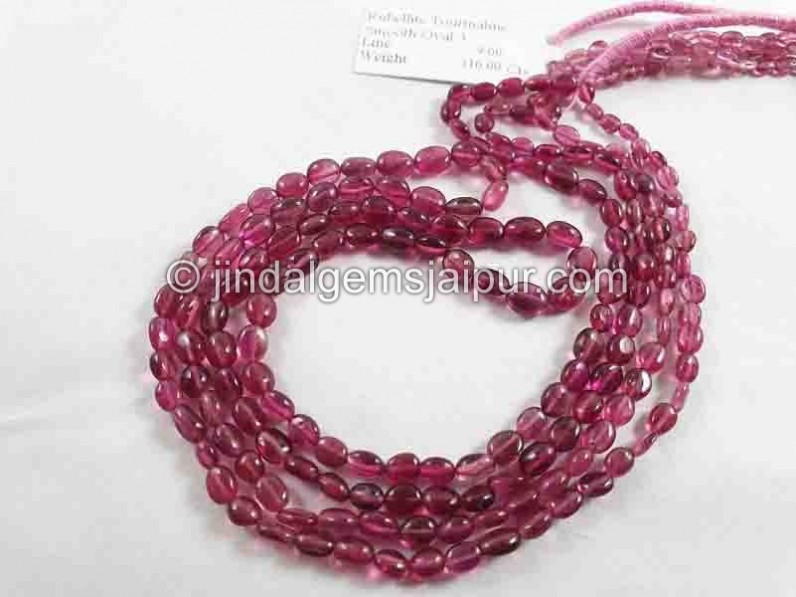Rubellite Smooth Oval Beads