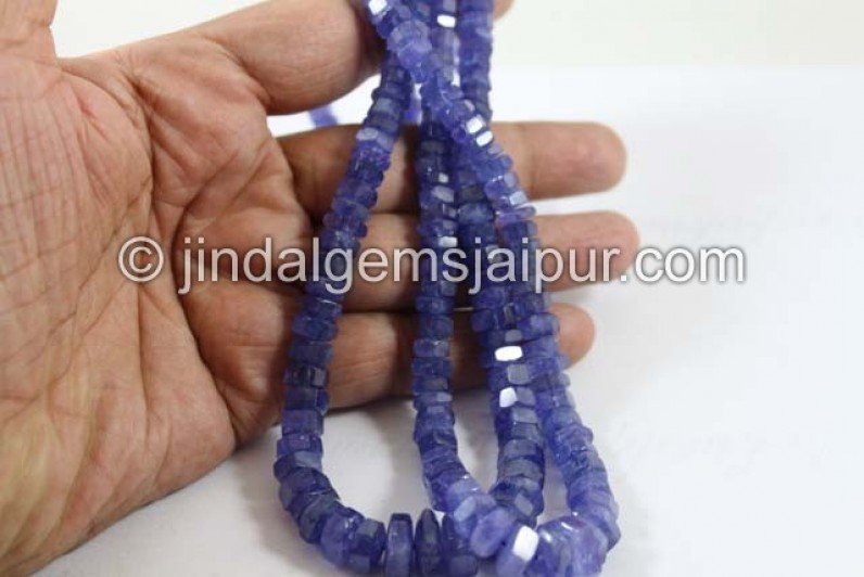 Tanzanite Step Cut Roundelle Beads