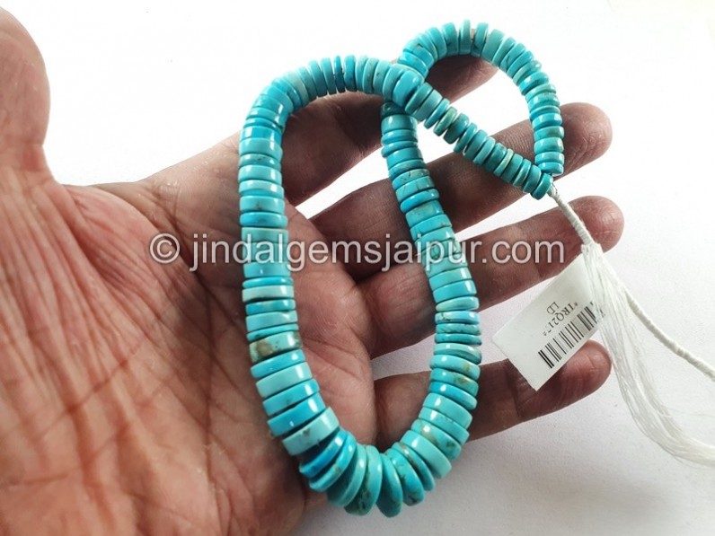 Turquoise Arizona Smooth Tyre Shape Beads