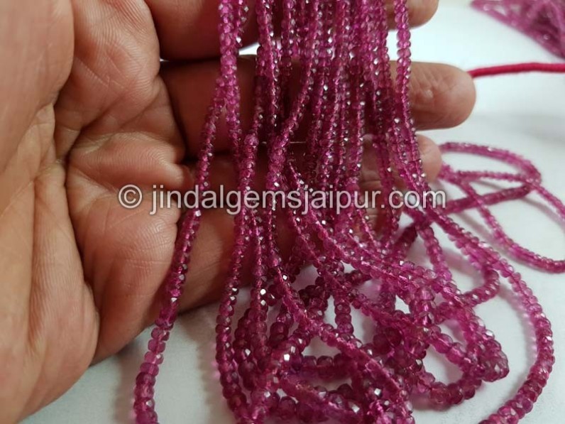 Rubellite Tourmaline Faceted Roundelle Beads