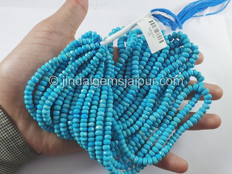Turquoise Faceted Roundelle Shape Beads