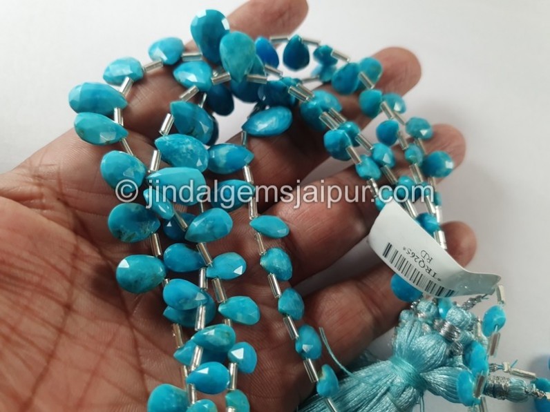 Turquoise Arizona Faceted Pear Shape Beads