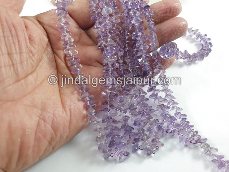 Amethyst Cut Heart Shape Small Beads