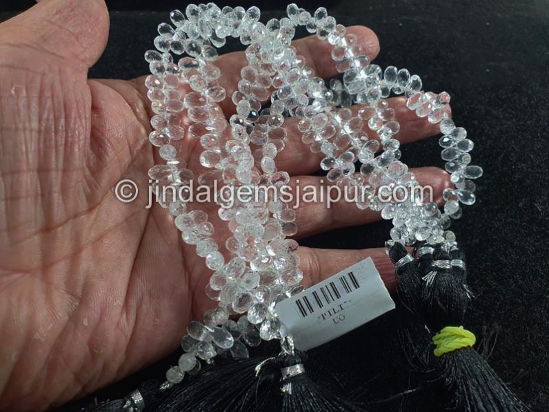 Petalite Faceted Drops Shape Beads