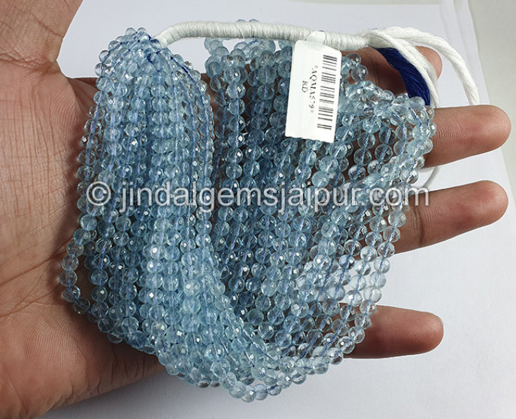 Aquamarine Faceted Balls Shape Beads