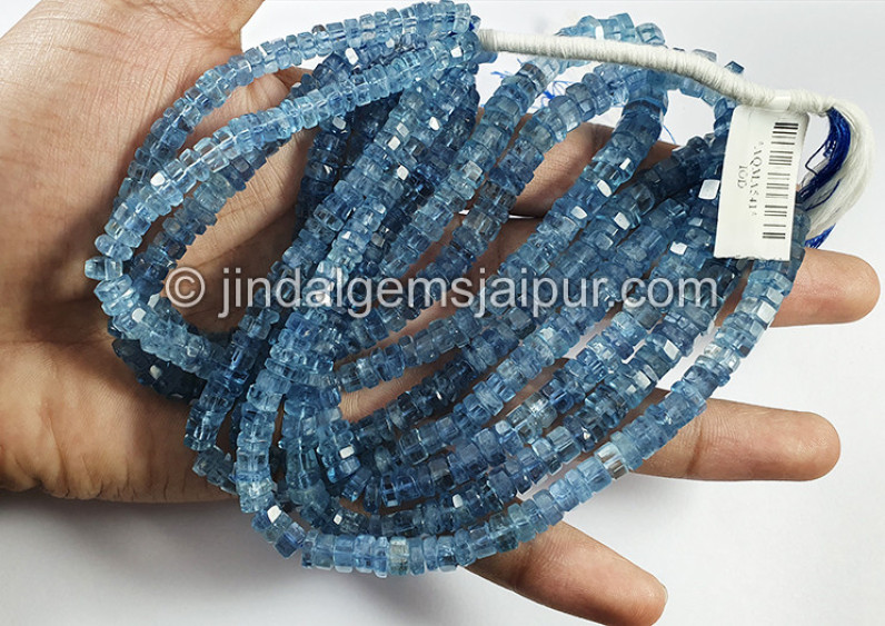 Santa Maria Aquamarine Cut Bolt Shape Beads