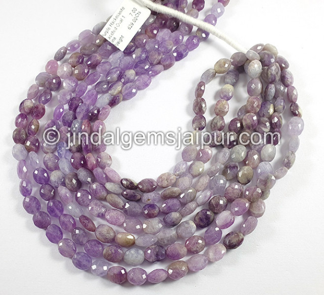 Purple Hackmanite Shaded Faceted Oval Shape Beads