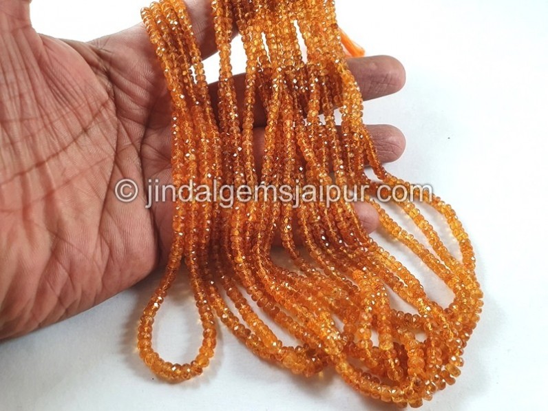 Mandarin Garnet Faceted Roundelle Beads
