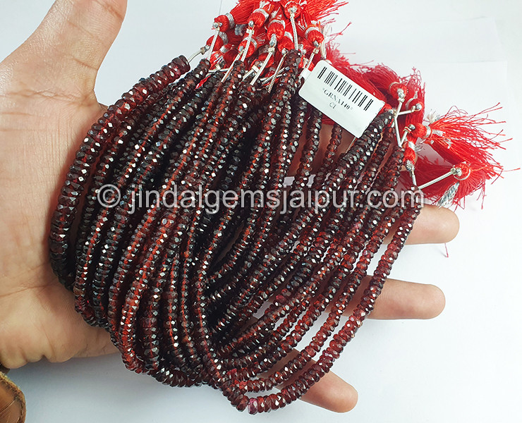 Red Garnet Faceted Tyre Shape Beads