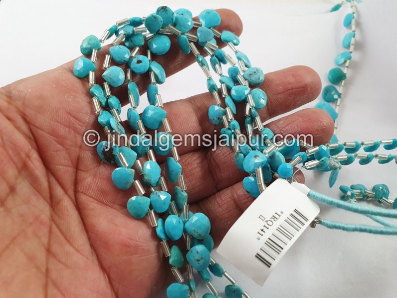 Turquoise Arizona Faceted Heart Shape Beads