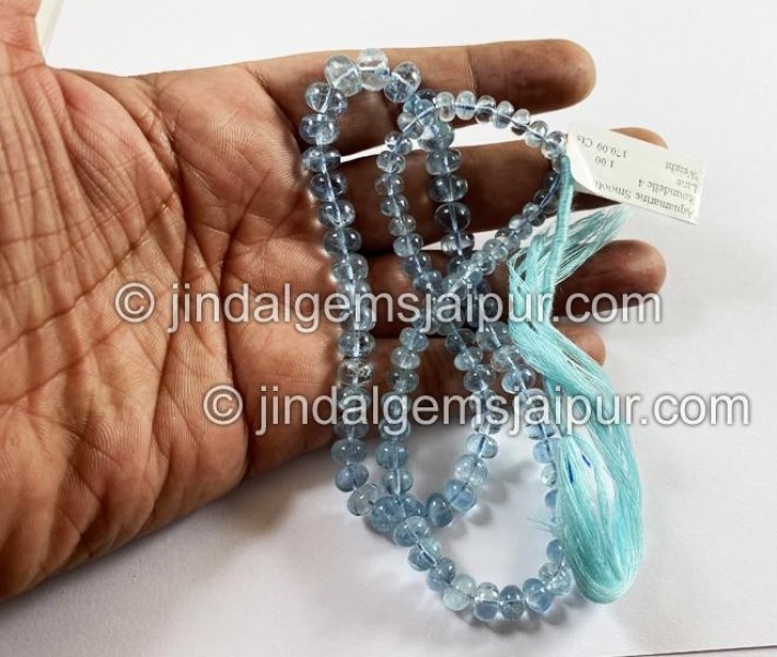 Aquamarine Smooth Roundelle Beads