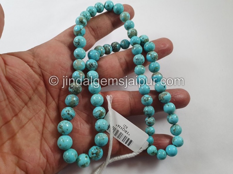 Turquoise Matrix Smooth Round Ball Beads