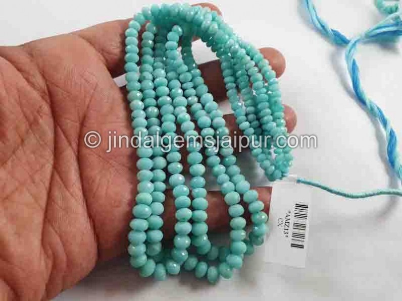 Peruvian Amazonite Faceted Roundelle Beads