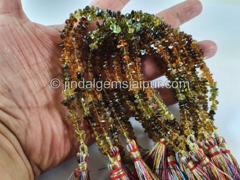 Tourmaline Petrol Smooth Chips Beads