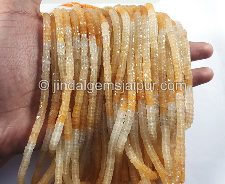 Yellow Aventurine Faceted Tyre Shape Beads