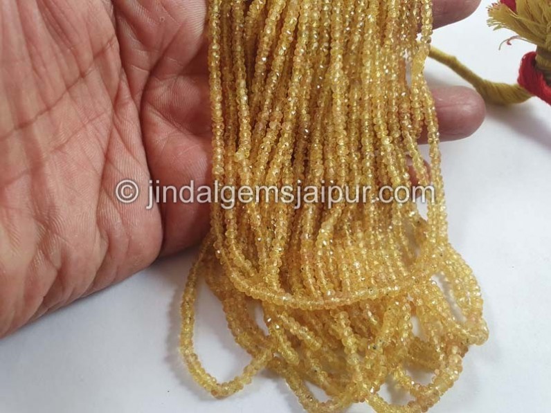 Yellow Songea Sapphire Faceted Roundelle Beads -- SPPH149