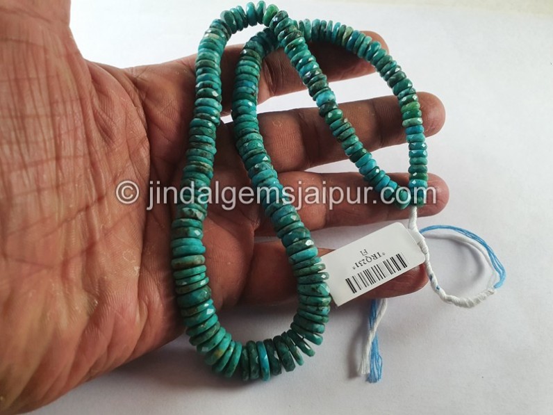 Turquoise Faceted Tyre Shape Beads
