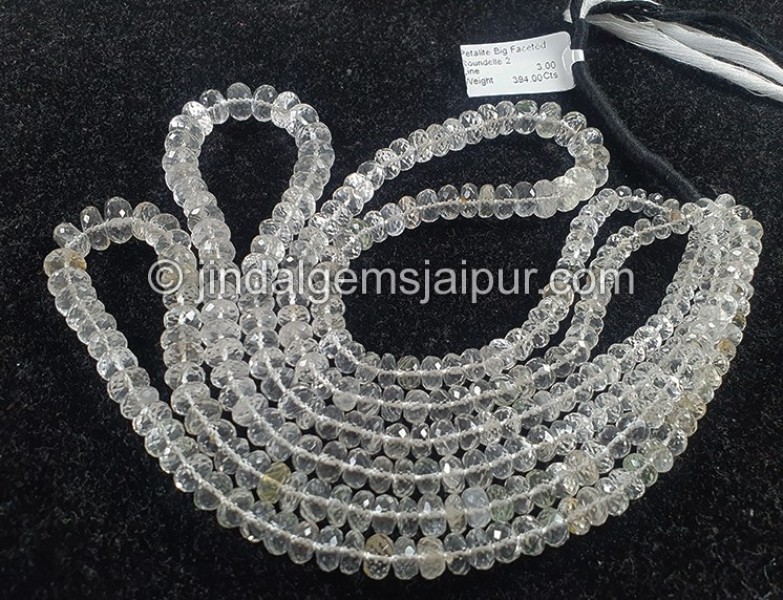 Petalite Big Faceted Roundelle Shape Beads