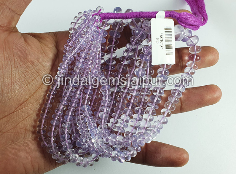 Scorolite Or Lavender Quartz Smooth Roundelle Shape Beads