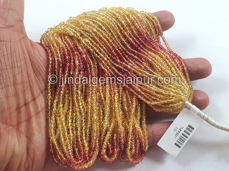 Multi Yellow Sapphire Smooth Roundelle Beads -- SPPH163