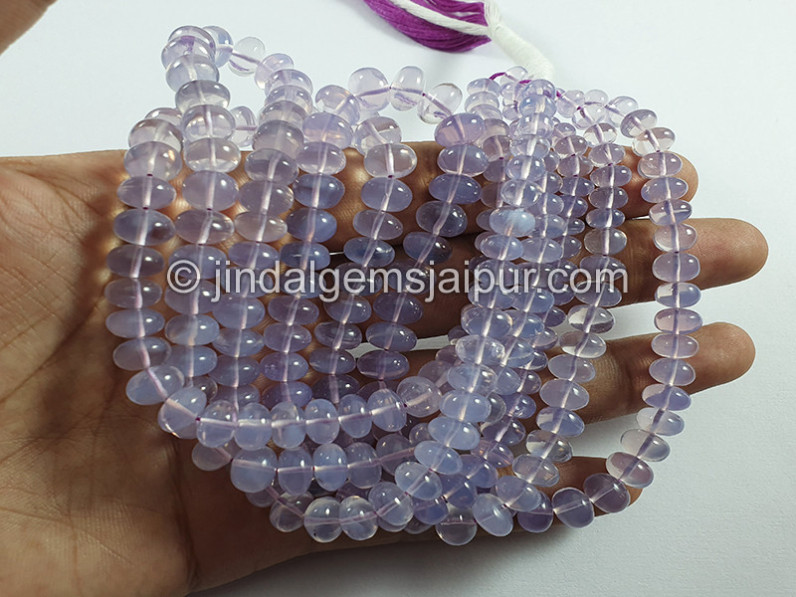Scorolite Or Lavender Quartz Smooth Roundelle Shape Beads