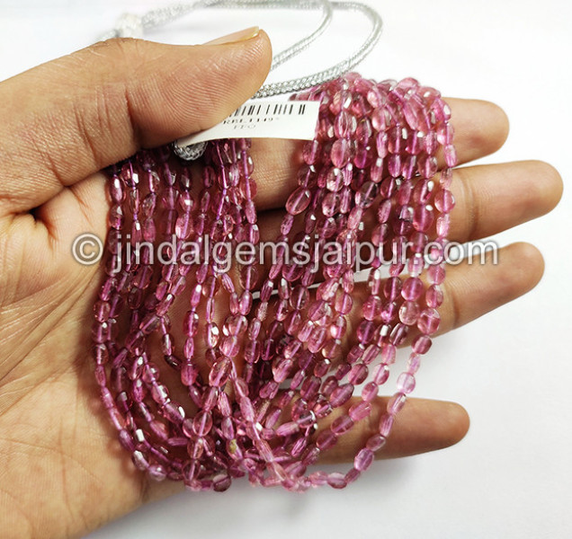 Rubellite Faceted Oval Shape Beads