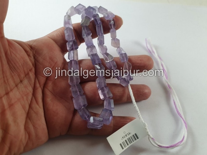 Yttrium Purple Fluorite Faceted Nugget Beads