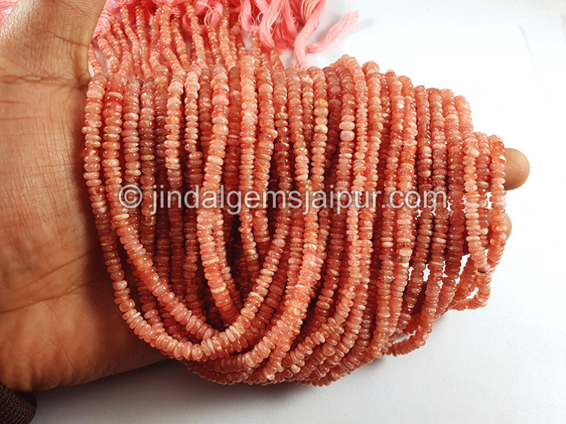 Rhodochrosite Smooth Roundelle Shape Beads