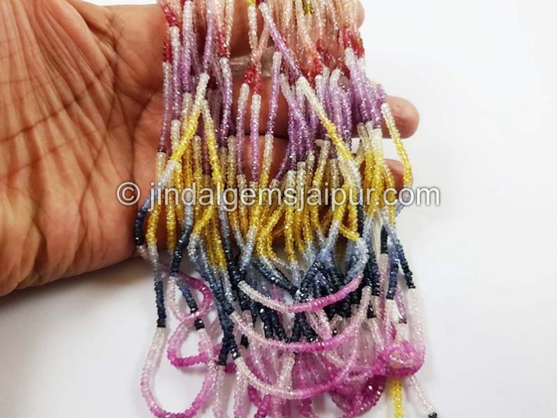 Multi Sapphire Faceted Roundelle Beads