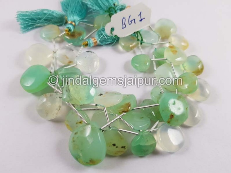 Natural Peruvian Opal Smooth Heart Beads