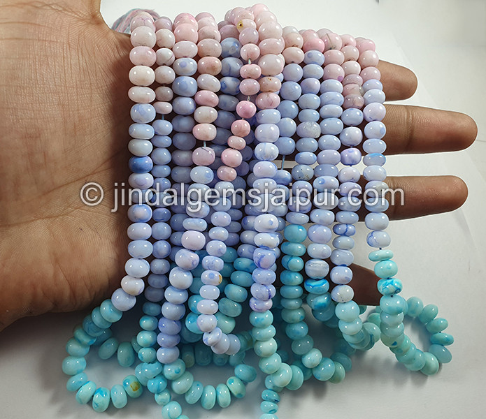 Multi Opal Smooth Roundelle Shape Beads