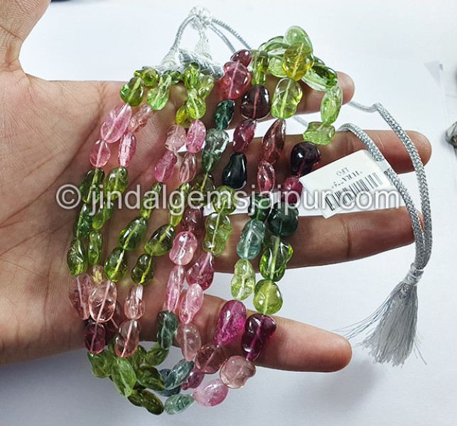 Tourmaline Mughal Cut Nuggets Shape Beads