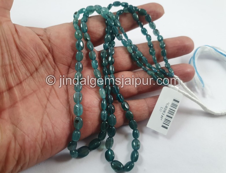 Grandidierite Shaded Smooth Oval Beads
