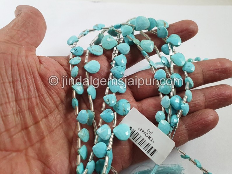 Turquoise Arizona Faceted Heart Shape Beads